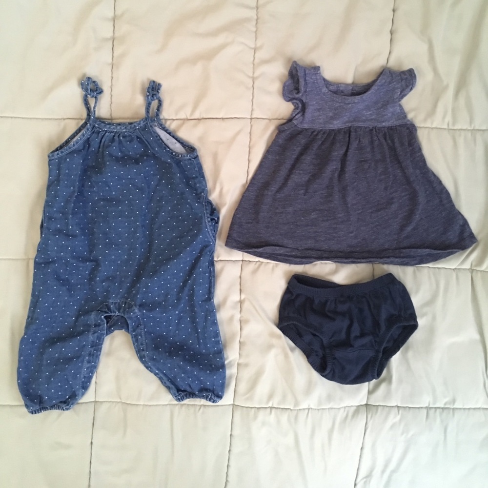 babyGap polka dot romper, 2 piece outfit bundle
